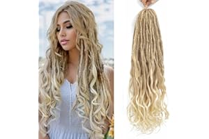 BSMLSPHW 24 cale, luźne przedłużki do dredloków, 10 pasm, podwójne zakończenie, francuskie kręcone, syntetyczne dredloki, 0,6 cm, cienkie, miękkie loki z kręconymi końcówkami, szydełkowane dredy dla czarnych