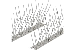 KOKMEYA Lot de 20 Pics Anti-Oiseaux en Acier Inoxydable 304 pour extérieur Répulsif à Pigeons et mouettes pour clôtures, Avant-toits et Cours