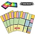 Empire 2000 Sticky Notes Bookmarks, Post It Notes Set, Free Multicoloured Transparent Index Tabs, Pastel and Neon Page Markers, Post It Tabs for Home and Office