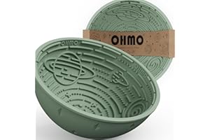 OHMO Schleckmatte Hund Wackelnapf, Leckmatte für Hunde Katzen, Antischlingnapf mit Sternenmuster zur Angstlinderung & langsamen Fütterung, aus lebensmittelechtem Silikon, Salbeigrün