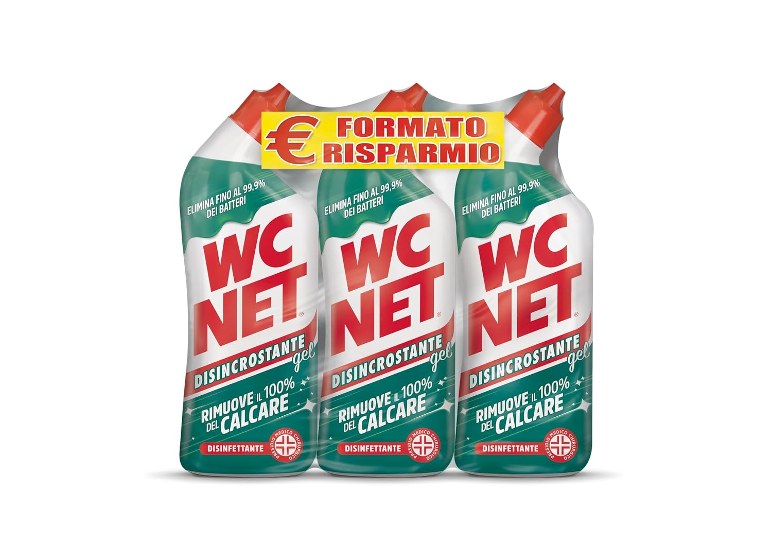 Wc Net - Disincrostante Disinfettante Gel per Sanitari e Superfici, Pulitore Liquido per Wc, 700 ml x 3 Confezioni