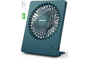 TriPole Tischventilator Leise, 2000mAh Ladefähige USB Ventilatoren Ausführen Bis zu 4-16 Std, 3 Geschwindigkeiten Tragbarer Akkulüfter-30dB, 180°Einstellbar, für Büro, Bibliothek, Reise-Dunkelgrün