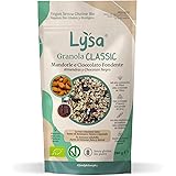 Lysa cereali Granola BIO Classic, Mandorle Cioccolato Fondente e Avena, Senza Glutine, Senza Zuccheri raffinati, Ricca di fib