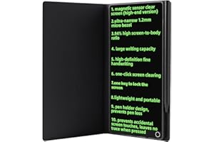 EMEBAY Tablette d'écriture LCD de Poche de 6.5", Mini Bloc-Notes numérique effaçable avec étui pour Enfants et Adultes, Bloc-Notes Portable pour Messages, mémo, écriture, Dessin