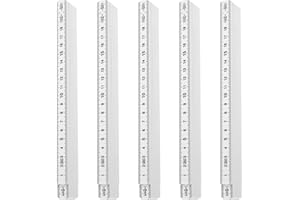 KUHAWL 5 Stück Zollstock 2 Meter Gliedermaßstab aus Kunststoff, skalierbar, für Tischler, Maurer, Baustellen und Heimwerkerprojekte