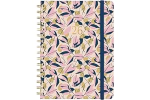 Finocam – Agenda Spirale 2026 Semaine sur 2 pages Présentation verticale | Janvier – Décembre | Agenda annuel 2026 avec élastique | Double spirale Couverture rigide You – Feuilles – International