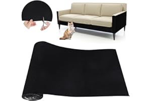 RICKMASK Tapis Griffoir Chat Canapé Auto-AdhéSif: Protection Anti Griffe Chat pour Meuble DIY Trimmable Chats Grattoir pour ProtèGe CanapéS Meuble, 40 Cm ×200 Cm (Noir, 40×200cm)