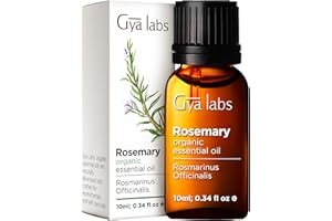 Gya Labs Organic Rosemary Oil for Hair & Scalp - Organic Rosemary Essential Oil for Skin & Diffuser - Steam Distilled Rosemary Oil for Hair Organic - (10ml)