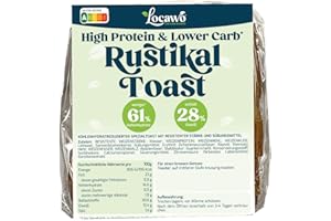 ‎LOCAWO Locawo High Protein & Low Carb Rustikal Toastbrot | Eiweißbrot | Voller Weizengeschmack | Vegan | ideal für eine eiweißreiche, kalorien- und zuckerreduzierte Ernährung