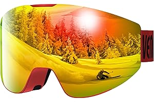 VENNERLI Ski Goggles Snow Goggles OTG Anti-Fog for Women Men Adults Interchangeable Lens 100% UV 400 Protection for Outdoors Snowmobile Skiing Skating