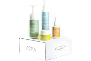 AOGA Skincare Coreana Total Care Kit - Per Pelle Mista, Grassa o Acneica: Riequilibra con Mousse Detergente, Tonico, Siero Vitamina C e Crema Purificante - Bellezza Bio al tuo Servizio