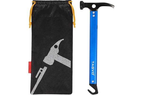 TAGVO Marteau de Camping de, Marteau de Tente en Aluminium Multifonctionnel de Camping de Mallet avec Le solvant de Tente