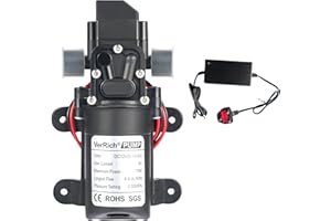 VerRich G1/2" 20mm 12V Water Pumps Diaphragm Pump with Power Supply Adaptor