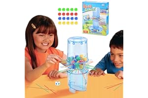 DESCONOCIDO Kerplunk Juego | Kerplunk Classic Kids Juego con cuentas, palos y unidad de juego,Divertidos juegos de palos para niños con cuentas, palos y unidad de juego en forma de pagoda para juegos de Zebroau