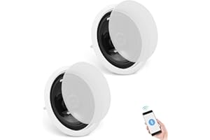 VEVOR Altoparlanti da Soffitto Bluetooth da 162 mm, 150 W, Sistema Altoparlanti da Incasso a Soffitto e da Incasso con Impedenza 8Ω Sensibilità 89 dB, Casa Cucina Soggiorno Esterne Coperte 2 Pezzi
