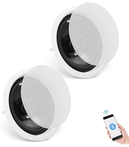 STUDIOFINIX 5,25 inch 300 watt Bluetooth-plafondluidsprekers Home verzonken luidsprekersysteem geschikt voor binnen, keuken, thuisbioscoop, slaapkamer, kantoor, overdekt terras (2 luidsprekers