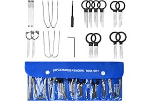 Futuhada 20 Pièces Outils de Démontage Voiture Autoradio, Kit de Outils de Demontage pour Autoradio, Kit d'outils de Suppression de Radio/Lecteur CD, Clés de Retrait Universel de Audio Automobile