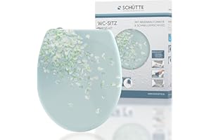 SCHÜTTE - Flower in the Wind - 82381 - Abattant WC en Duroplast avec système d'abaissement automatique et fonction détachable, compatible avec la majorité des cuvettes WC