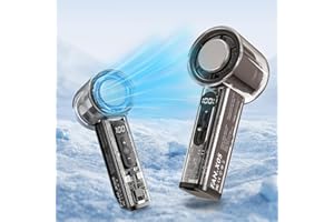 7JI Halbleiterkühlung mit Handventilator,Eiskühlung Taschen-Ventilator,USB Ventilator mit Wiederaufladbare Batterie,100 Windgeschwindigkeiten Einstellbar,Handheld Fan für Reisen,Outdoor und Camping