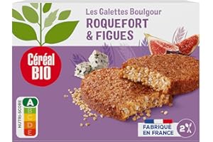 Céréal Bio Galettes Roquefort Figue – Galettes Végétales Bio au Boulgour, Roquefort AOP & Figue – Sucré-Salé, Végétarien, Prêt en 5 Min – 200g (2x100g)