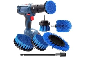 AISENNO Brosse Nettoyante Perceuse Brosses à Récurer électriques pour Le Nettoyage de la Salle de Bain Voiture Moquette Sol Toilettes Cuisine Surface en céramique (Bleu, 6PCS)