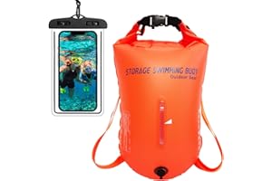 aquota Tow Floats for Open Water - Swimming Swim Buoy Swim Floats Adult Dry Bag with Adjustable Waist Belt, Carry Strap, Waterproof Phone case Tow Float for Triathlons 28L