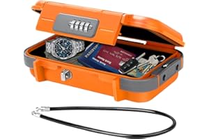 WACCET Coffre-fort portable, coffre-fort de sécurité, combinaison de coffre-fort portable de voyage, avec câble métallique amovible, étanche, mini coffre-fort pour maison, bureau, hôtel, voyage, etc.