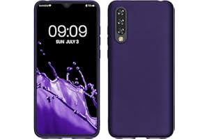 kwmobile Funda para Xiaomi Mi 9 Lite Carcasa - Case TPU y Silicona Ultrafino - Antigolpes con Bordes elevados - Apto Carga inalámbrica - Azul Violeta Metalizado