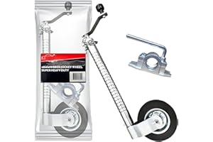 Xtremeauto Ribbed Jockey Wheel Super Heavy Duty With Clamp - Trailer Jockey Wheel With Cast Iron Clamp, Replacement 48mm Jockey Wheel, Heavy Duty Jockey Wheel For Caravan, Horse Box & Trailer