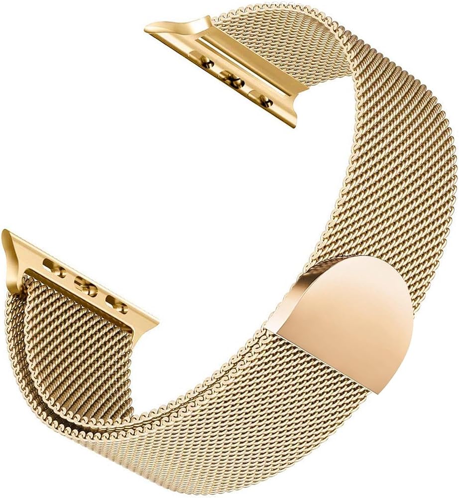 Microsonic Apple Watch SE 40mm için Kordon Luxe Metal Twist Gold [Watch SE 40mm ile Uyumlu Kordon - Gold]