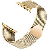 Microsonic Apple Watch Series 9 45mm i&ccedil;in Kordon Luxe Metal Twist Gold [Watch Series 9 45mm ile Uyumlu Kordon - Gold]