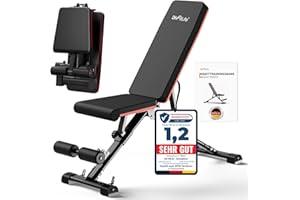 ‎DH FITLIFE DH FitLife Hantelbank klappbar verstellbar | Schrägbank & Flachbank für Bankdrücken, Rückentrainer u. Bauchtrainer | Trainingsbank Fitnessbank multifunktional für Fitness u. Krafttraining | Weight Bench for Home Workout