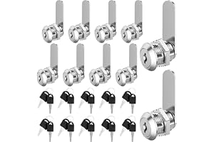 Forbabe 20 mm brevlås, 10 stycken skåplås, en nyckel styr ett lås, skåplås för maximal dörrtjocklek 16 mm