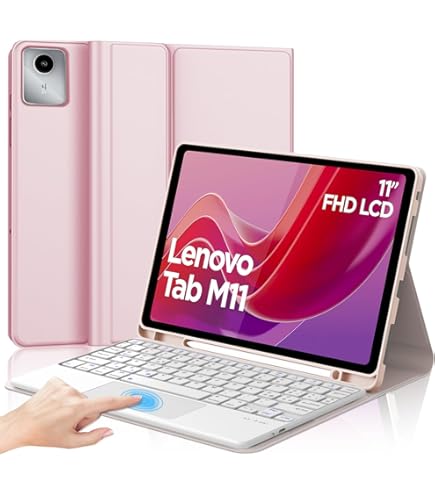 Custodia Tastiera Per Lenovo Tab M11 2024 - Tastiera Bluetooth Con Trackpad E Retroilluminazione 7 Colori - Foto 11