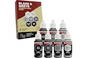 The Army Painter, Warpaints Flexible Triad Plus+ : Black & Grey, 7 x 18 ml Peinture acrylique – Peinture de loisir de qualité miniature pour Donjons et Dragons (DnD) & Warhammer Miniatures