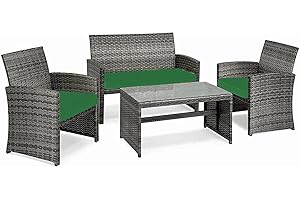 iSTYLE MODE BETTER HOME CHOICE 3 Pieces Replacement Cushions Set For Rattan Chairs Sofa Patio Garden Outdoor Furniture Water Resistant Patio Padding Lightweight and Durable (Bottle Green)