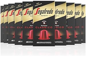 Segafredo Zanetti 100 Capsule in Alluminio compatibili con Nespresso di Caffè Classico Gusto ricco e armonioso (10 Astucci da 10 Capsule) - Adatte per Macchine Nespresso Original