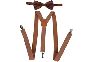 NiceYnn Bretelles avec Nœud Papillon Suspensions Larges Réglable Élastique Extra Fort 3 Clips en Forme Y