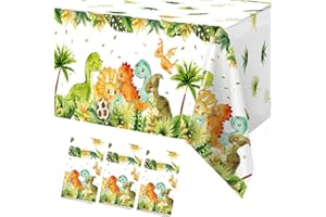Frigg Tovaglia Dinosauro Party, 3Pz 220 * 130cm Tovaglie Verdi con Dinosauro, Tovaglia di Compleanno, per Decorazioni Festa Dinosauro, Decorazioni Compleanno Bambini Ragazzi, Baby Shower