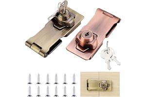 SZQIUNUBI Moraillon De Verrouillage En MéTal 2 PièCes Boucle Moraillon De Verrouillage Moraillon De Serrure En MéTal Boulon De Porte Loquet Boucle Avec Cadenas Et Clé Pour Portes De Garage, Caisses En Bois