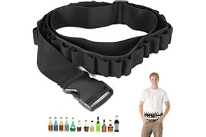 Staranry 1 Stuck 27 Loch Klopfer Gürtel, Patronengürtel Kompatibel mit Jägermeister, Waffengürtel Kostüm, Pistolengürtel für Karneval, Junggesellenabschied, Bier, Getränke, Schrotpatrone Toy Gun