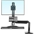 Rife North Bayou Height-Adjustable Sit-Stand Desk Workstation for 22/35 Inches Monitor Computer Riser Monitor and Keyboard Mounts (Black)