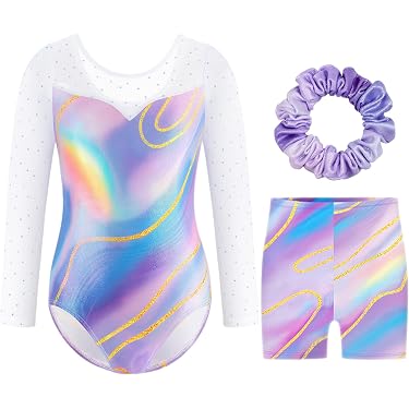 Ensemble Justaucorps Gymnastique Fille Avec Legging Et Short - Tenue Danse, Patinage - Taille 6 à 16 Ans - 8