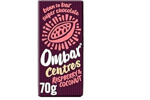 Vegan Chocolate Bar - Ombar Centres Coconut & Raspberry - Organic, Fair Trade, Dairy Free and Gluten Free Chocolate