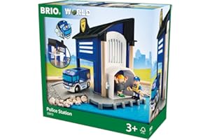 BRIO World - Stazione di Polizia, Accessorio Pista Trenino, Set Costruzioni in Legno, Compatibile con Tutti i Prodotti BRIO, Giocattolo per Bambini 3+ Anni