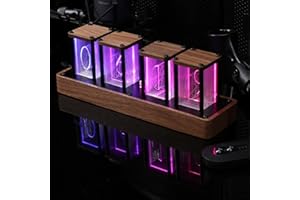 AYYDS LED Nixie Tube Clock, Glow Tube Clock, LED Digital Clock with Alarm Clock and Timer Function, Digital Retro Vintage Clock Table Clocks, Creative Decoration Gift