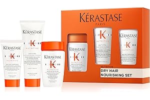 Kérastase Nutritive Travel-Size Discovery Gift Set, Hydrating Shampoo, Conditioner and Blow Dry Milk, Richly Nourishing Routine For Dry Hair, Protein Enriched Formula with Niacinamide
