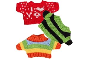 HEMOTON 3 Pcs Bear Clothes Tee Bear Sweater Bears Stuffed Animal Clothes Cute Tiny Clothes DIY Bear Toy for Stuffed Bears Doll with 9 - 11 Inch