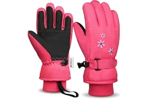 7-Mi Kids Winter Warm Water-Resistant Gloves for Skiing Snowboarding Cycling Riding Outdoor Activities Children Mittens for 4 To 6 Years Old
