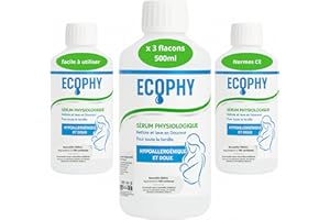 TOBANI Sérum physiologique bouteille stérile 500ml | Lavage nez bébé enfant adulte | Solution saline isotonique | Flacon serum phy x3 | Utilisation maternité sage femme et famille| FRESENIUS | Normes CE